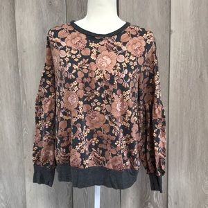 Floral Sweater With Bubble Sleeves!